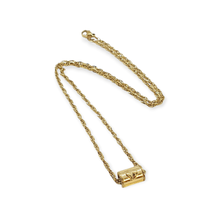 necklace steel gold with washer heart1